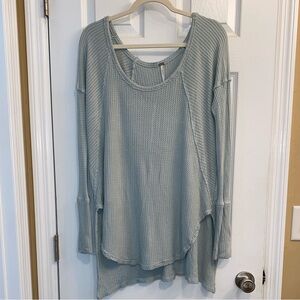 Free People Ventura  Knit Top in sea foam/ light blue